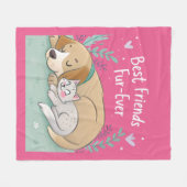 Dog and Cat Best Friends Forever Fleecedecke (Vorderseite (Horizontal))