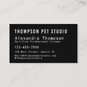 Dog And Cat Groomer Modern Bold Professional Visitenkarte (Rückseite)