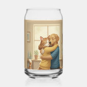Dog and Cat Hug Printed Can Glass Dosenglas (Rückseite)