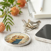 Dog and Cat Hugging Keychain Schlüsselanhänger (Seite)