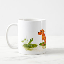 Dog and Frog Cartoon Kaffeetasse