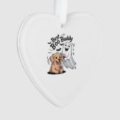 Dog and ghost drinking wine. Classic T-Shirt Ornament (Vorderseite)