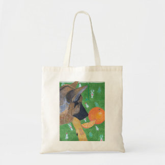 Dog and orange bag tragetasche