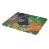 Dog and orange cutting board schneidebrett (Ecke)
