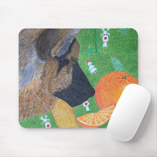 Dog and orange mouse pad mousepad (Mit Mouse)