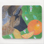 Dog and orange mouse pad mousepad (Vorne)