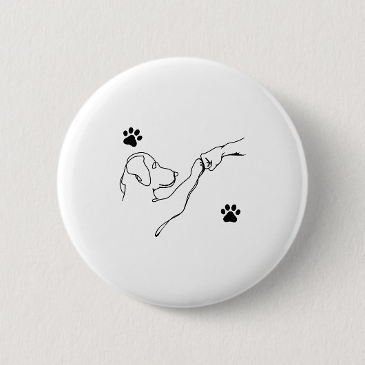 Dog And People Punch Hand Dog Friendship Fist Bump Button (Vorderseite)