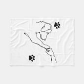 Dog And People Punch Hand Dog Friendship Fist Bump Fleecedecke (Vorderseite (Horizontal))