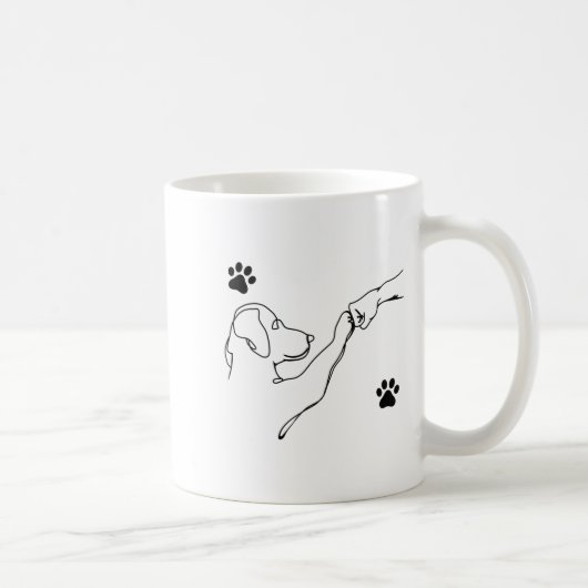 Dog And People Punch Hand Dog Friendship Fist Bump Kaffeetasse (Rechts)