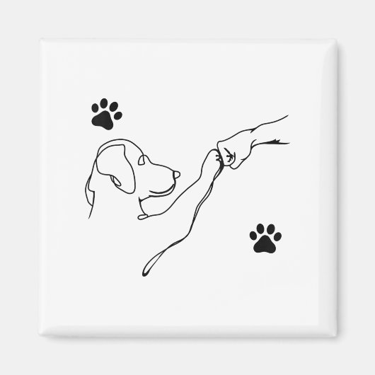 Dog And People Punch Hand Dog Friendship Fist Bump Magnet (Vorne)