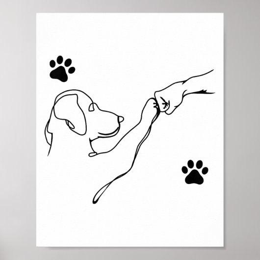 Dog And People Punch Hand Dog Friendship Fist Bump Poster (Vorne)