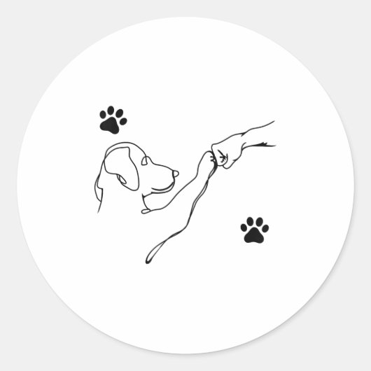 Dog And People Punch Hand Dog Friendship Fist Bump Runder Aufkleber (Vorderseite)