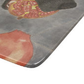 Dog and pomegranate cutting board schneidebrett (Ecke)