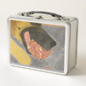 Dog and pomegranate metal lunch box (Vorderseite)
