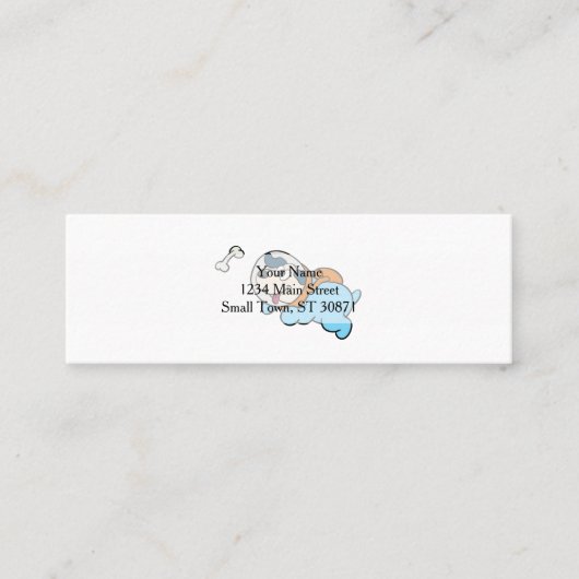 Dog and space Choose Background | Mini Visitenkarte (Vorderseite)