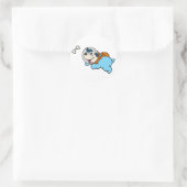 Dog and space Choose Background | Runder Aufkleber (Tasche)