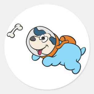 Dog and space Choose Background   Runder Aufkleber