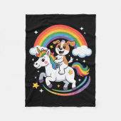 Dog And Unicorn Space Galaxy Rainbow Dogs Fleecedecke (Vorderseite)