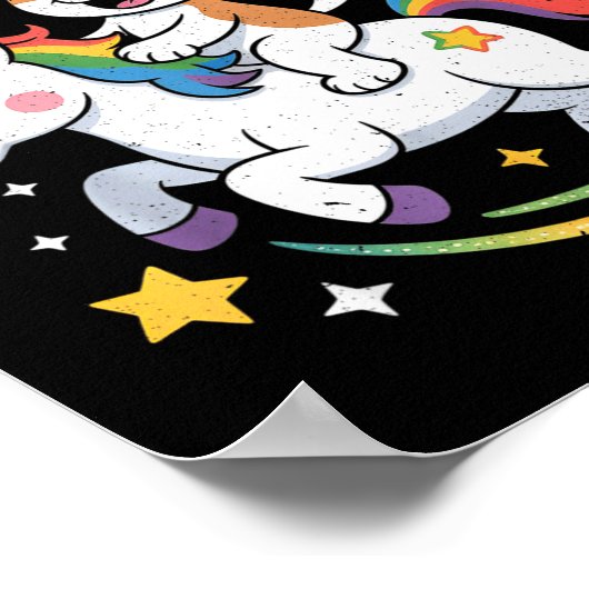 Dog And Unicorn Space Galaxy Rainbow Dogs  Poster (Ecke)