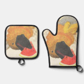 Dog and watermelon oven mitt & pot holder set (Vorderseite)