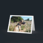 Dog and Wildflowers Portrait Karte<br><div class="desc">Dog and Wildflowers Portrait Greeting Card. You can easily customize this product for free if you would like to add wording or change the color of the background.</div>