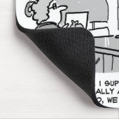 Dog-Anfrage in einem Teppichladen Mousepad (Ecke)