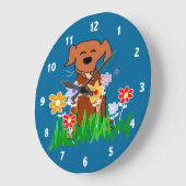 Dog Art Clock Große Wanduhr (Winkel)
