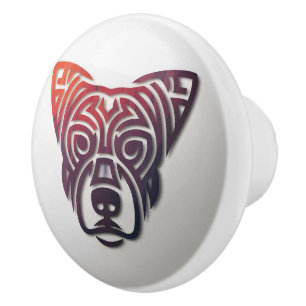 Dog Art Design Handle Ziehen Sie die Keramik Knob Keramikknauf