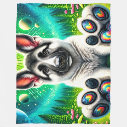 Dog Art Fleecedecke (Vorderseite)