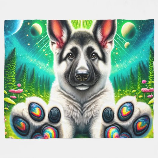 Dog Art Fleecedecke (Vorderseite (Horizontal))