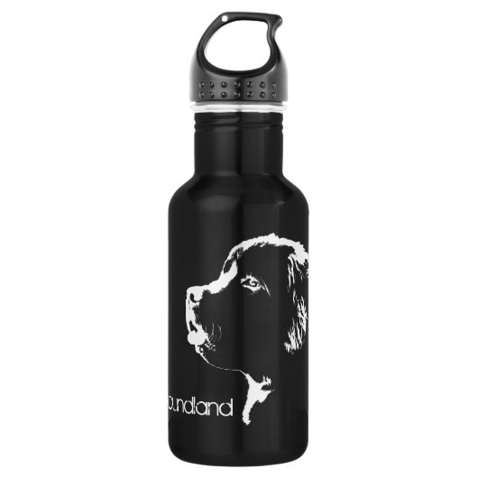 Dog Art Newfundland Pup Sport Flasche Edelstahlflasche (Vorderseite)