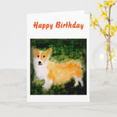 Dog Art Niedlich Corgi Karte (Gelbe Blume)