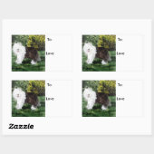 Dog Art Old English Sheepdog Custom Rechteckiger Aufkleber (Blatt)