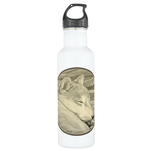 Dog Art Shiba Inu Dog Sport Flasche Trinkflasche (Vorderseite)