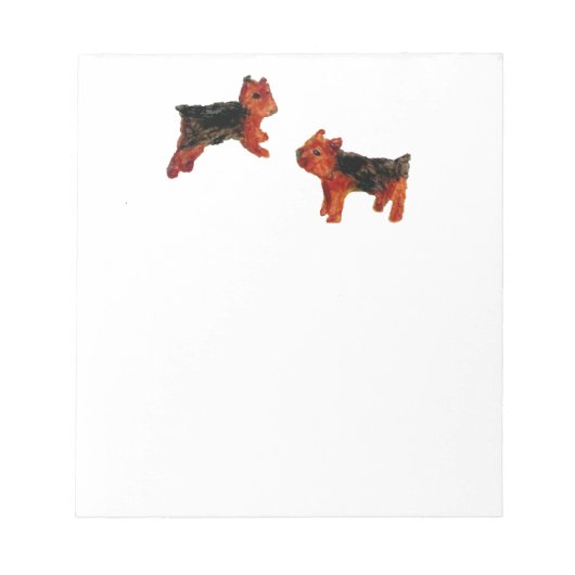 Dog Art Two Niedlich Terriers Notizblock (Vorderseite)