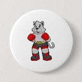 Dog as Boxer mit Boxhandschuhen Button (Vorderseite)