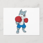 Dog as Boxer mit Boxhandschuhen Postkarte (Vorderseite)
