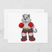 Dog as Boxer mit Boxhandschuhen Postkarte (Vorne/Hinten)