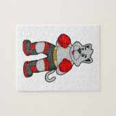 Dog as Boxer mit Boxhandschuhen Puzzle (Horizontal)