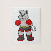 Dog as Boxer mit Boxhandschuhen Puzzle (Vertikal)