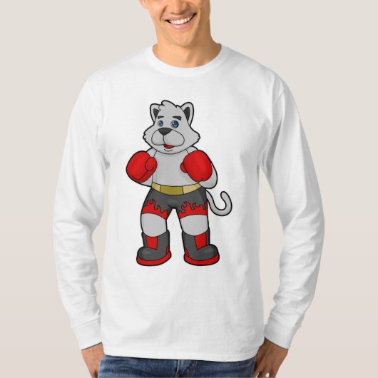Dog as Boxer mit Boxhandschuhen T-Shirt (Vorderseite)