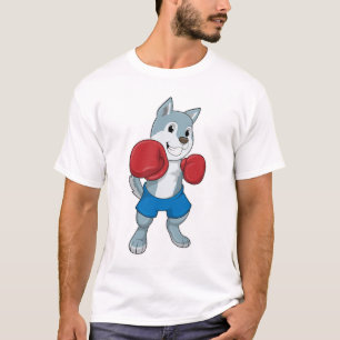 Dog as Boxer mit Boxhandschuhen T-Shirt