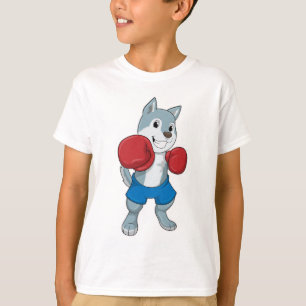 Dog as Boxer mit Boxhandschuhen T-Shirt