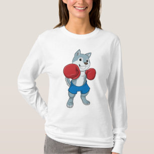 Dog as Boxer mit Boxhandschuhen T-Shirt