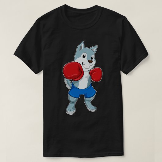 Dog as Boxer mit Boxhandschuhen T-Shirt (Design vorne)