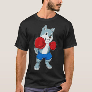 Dog as Boxer mit Boxhandschuhen T-Shirt
