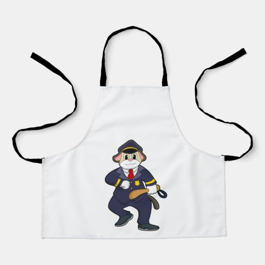 Dog as Police officer with Police uniform Schürze (Vorderseite)