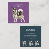 Dog Assistant Square Business Card Quadratische Visitenkarte (Vorne/Hinten)