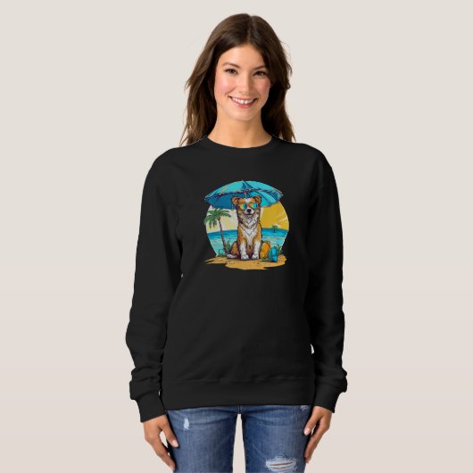 Dog At Beach Summer Vacation Sweatshirt (Vorne ganz)