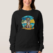 Dog At Beach Summer Vacation Sweatshirt (Vorderseite)